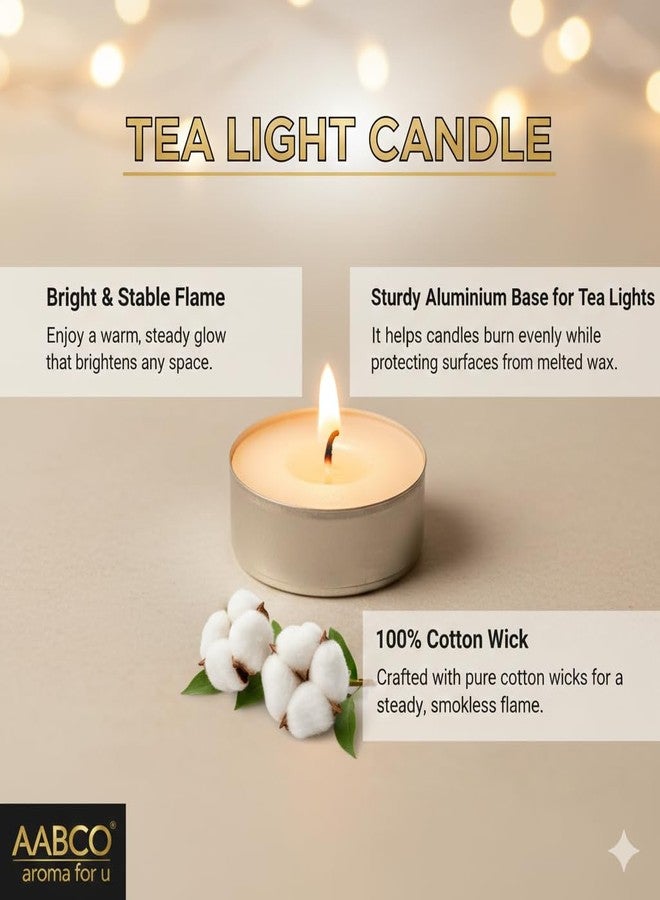 aaBCo Set of 50 T Light Candle with Burning time up to 3 hrs Made with Pure parrafin Wax and Cotton Wick Smokeless/Dripless/LongLasting - Image 3